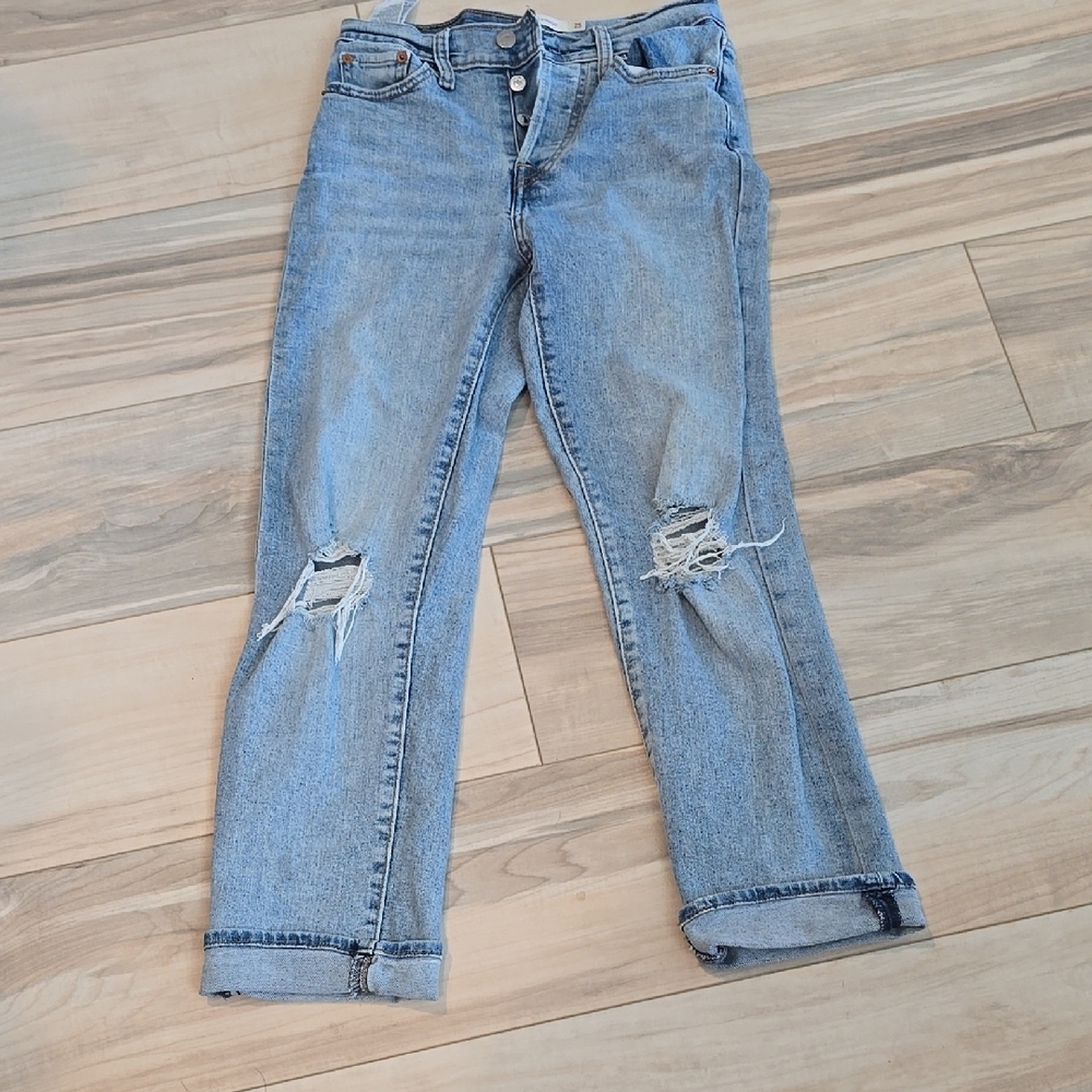 Classic Light Blue Distressed Women Jeans